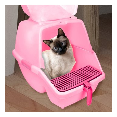 PACK4 CAJA SANITARIA CON CERNIDOR Y PALA ROSADO PARA GATOS Y+REGALO STICKER - 3