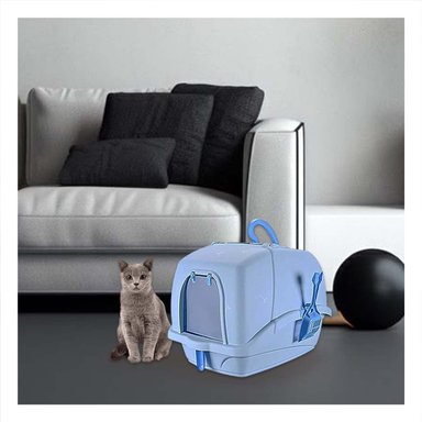 PACK2 CAJA CERRADA CON CERNIDOR Y PALA CELESTE PARA GATOS - 5