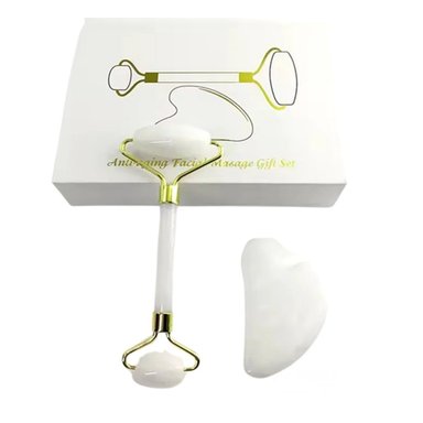 PACK6 INSTRUMENTO FACIAL SET DE 2 DE JADE BLANCO PARA MASAJE PROFUNDO Y+REGALO STICKER - 2
