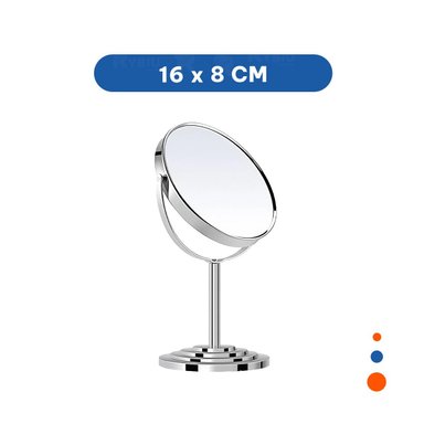 PACK4 LUNA GIRATORIA OVALADA DOBLE DE MESA 16CM PLATEADO Y+REGALO STICKER - 4