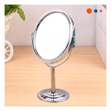 REFLEJO COMPACTO CIRCULAR DOBLE DE MESA 14,5CM PLATEADO Y+POST IT - 3