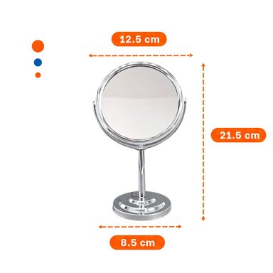 PACK2 ACCESORIO REDONDO DOBLE DE MESA 21,5CM PLATEADO PARA MAQUILLAJE Y+PAPEL REGALO - 4