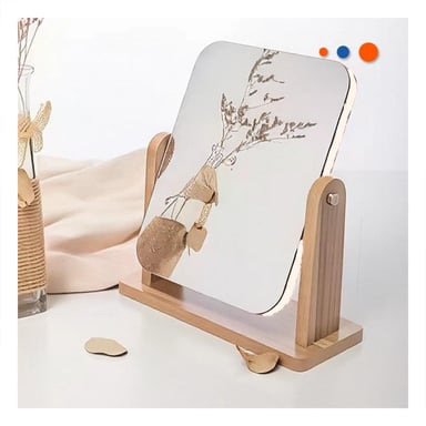 PACK6 ESPEJO RECTANGULAR DOBLE ESTILO NATURAL 16,5CM TRANSPARENTE Y+REGALO STICKER - 3