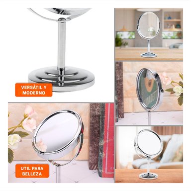 PACK4 CRISTAL DECORATIVO CIRCULAR DOBLE DE MESA 14,5CM PLATEADO Y+REGALO STICKER - 2