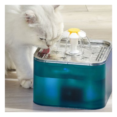 BEBEDERO PARA MASCOTA VERDE EN ACERO INOXIDABLE CUADRADO PET Y+PAPEL REGALO - 2