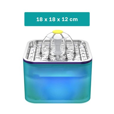 BEBEDERO PARA MASCOTA VERDE EN ACERO INOXIDABLE CUADRADO PET Y+PAPEL REGALO - 4