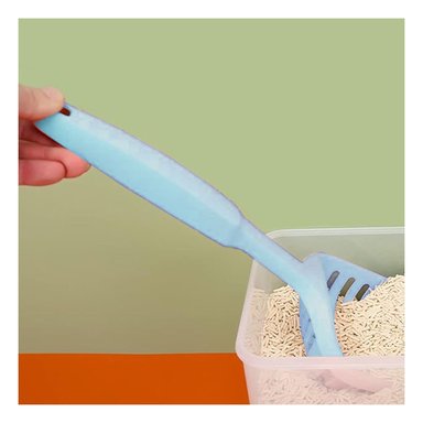PACK6 PALA PLASTICA 40X13CM PARA ARENA DE GATO CELESTE PASTEL - 2