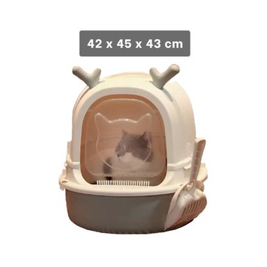 ARENERO ABIERTO RENO 2 EN 1 CON PALA PARA GATO HOGAR Y+PAPEL REGALO - 4