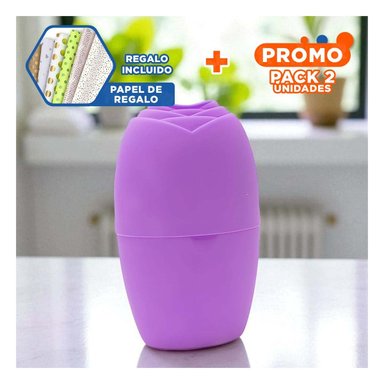 PACK2 CAJON PARA RODILLO FACIAL LILA FUNCIONAL Y ELEGANTE PARA CUIDADO FACIAL Y+PAPEL REGALO - 1