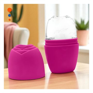 CONTENEDOR PARA RODILLO FACIAL DE HIELO FUCSIA FUNCIONAL Y ELEGANTE PARA CUIDADO Y+POST IT - 3