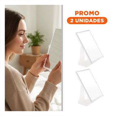 PACK2 CRISTAL RECTANGULAR DOBLE ELEGANTE 18X15CM TRANSPARENTE PARA HOGAR - 1