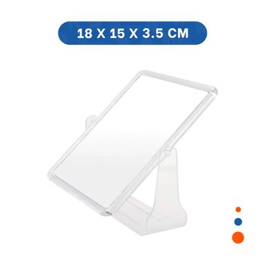 PACK2 ESPEJO RECTANGULAR DE MESA DOBLE VISTA 18X15CM TRANSPARENTE HOGAR Y+REGALO STICKER - 4