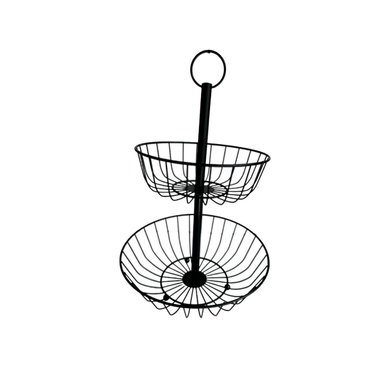 PACK2 FRUTERO MODERNO 2 PISOS CIRCULAR NEGRO PARA ENCIMERA Y+REGALO STICKER - 2