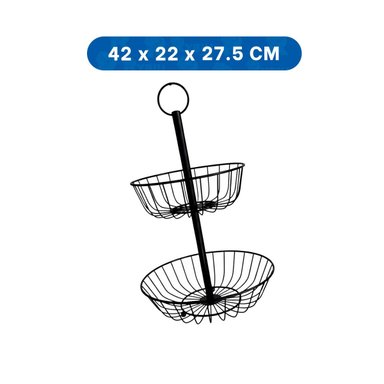 PACK2 FRUTERO MODERNO 2 PISOS CIRCULAR NEGRO PARA ENCIMERA Y+REGALO STICKER - 4