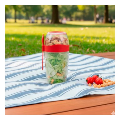 PACK6 TAZA PARA YOGUR ROJO CON SEPARADOR SUPERIOR PRACTICO Y FUNCIONAL Y+REGALO STICKER - 3