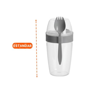 PACK6 VASO YOGURERO CON CUBIERTO GRANDE PLOMO 2 EN 1 PARA LLEVAR SIEMPRE Y+PAPEL REGALO - 4