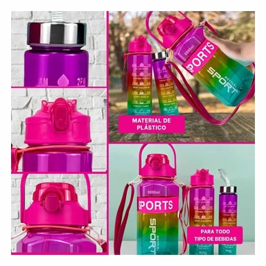 PACK12 JARRA TRIO TRANSPARENTE FUCSIA AMARILLO Y VERDE FACIL DE LIMPIAR Y+PAPEL REGALO - 2