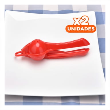 PACK2 EXPRIMIDOR HOGAR ROJO RESISTENTE PARA LIMONES Y OTRAS FRUTAS Y+REGALO STICKER - 1