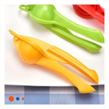 EXTRACTOR DE JUGOS PLASTICO AMARILLO PRACTICO Y LIGERO PARA CASA Y+PAPEL REGALO - 2