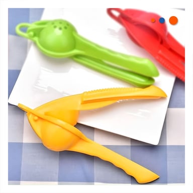 EXTRACTOR DE JUGOS PLASTICO AMARILLO PRACTICO Y LIGERO PARA CASA Y+PAPEL REGALO - 3