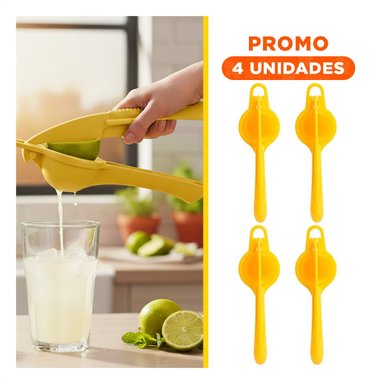 PACK4 TRITURADOR DE HOGAR PLASTICO AMARILLO PARA PREPARAR JUGOS CASEROS Y+REGALO STICKER - 1