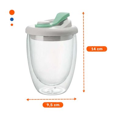 PACK12 JARRO DURABLE DE VIDRIO DOBLE CON TAPA DE SILICONA - 4