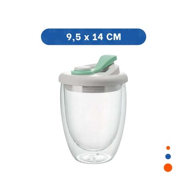 PACK6 CONTENEDOR DURABLE DE VIDRIO DOBLE CON TAPA DE SILICONA Y+REGALO STICKER - 4