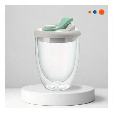PACK6 CONTENEDOR DURABLE DE VIDRIO DOBLE CON TAPA DE SILICONA Y+REGALO STICKER - 5