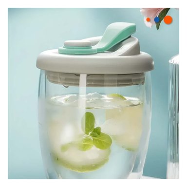 TAZA TERMICA DE VIDRIO DOBLE CON TAPA DE SILICONA PARA ESCRITORIO Y+POST IT - 2