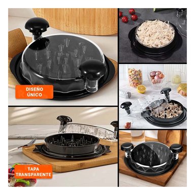 PACK2 EQUIPO MANUAL COMPACTO PARA TRITURAR CARNE COCIDA EN COCINA FAMILIAR Y+PAPEL REGALO - 3