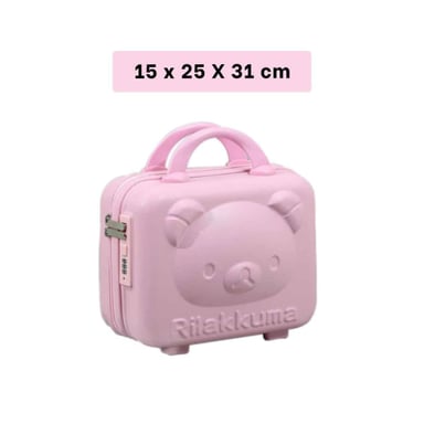 PACK2 MINI MALETA MULTIUSOS CON FIGURA DE OSO Y ACABADO ROSADO FACIL DE TRANSPORTAR - 4