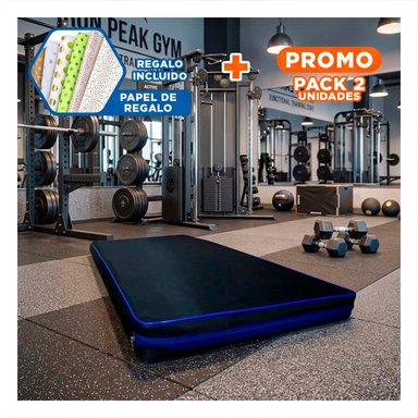 PACK2 ALFOMBRA ACOLCHADA NEGRA TALLA L 1.5 M AMARILLO PARA YOGA Y+PAPEL REGALO - 1