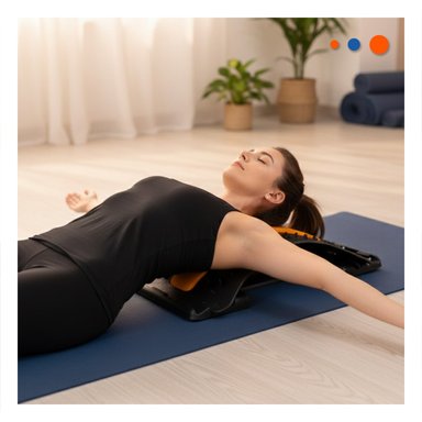 PACK2 ALMOHADILLA LUMBAR NARANJA SUAVE PARA MASAJES Y BIENESTAR GENERAL Y+REGALO STICKER - 3