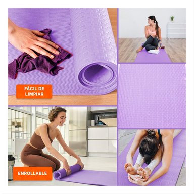 ALFOMBRA PROFESIONAL LILA DE GOMA EVA 61X183CM PARA PILATES Y ENTRENAMIENTO Y+POST IT - 5
