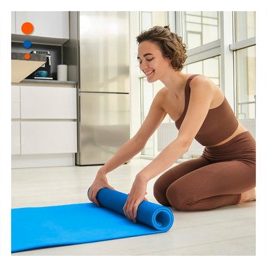 PACK12 ALFOMBRILLA SUAVE AZUL DE GOMA EVA 61X183CM PARA YOGA Y FITNESS DIARIO - 5