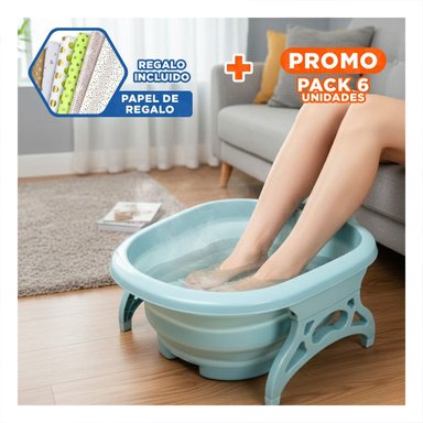 PACK6 DEPRESOR PORTATIL CON MASAJEADOR DE PIES CELESTE CON SISTEMA HIDROMASAJE Y+PAPEL REGALO - 1