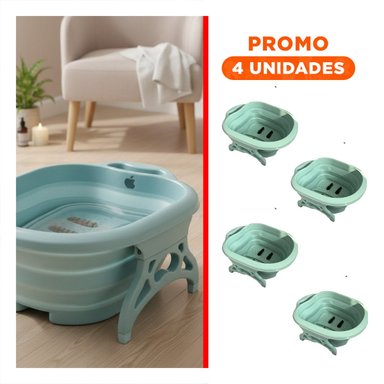 PACK4 LAVADERO PORTATIL CON MASAJEADOR DE PIES CELESTE COMPACTA Y EFICIENTE Y+REGALO STICKER - 1