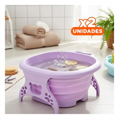 PACK2 DEPRESOR PORTATIL CON MASAJEADOR DE PIES MORADO PARA RELAJACION EN CASA Y+REGALO STICKER - 1