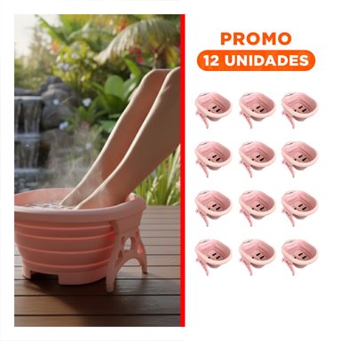 PACK12 RECIPIENTE PORTATIL CON MASAJEADOR DE PIES ROSADO COMPACTA Y MODERNA Y+REGALO STICKER - 1