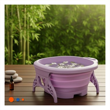LAVADERO HIDROMASAJE PORTATIL PARA PIES MORADO CON FUNCION DE MASAJE Y+REGALO STICKER - 2