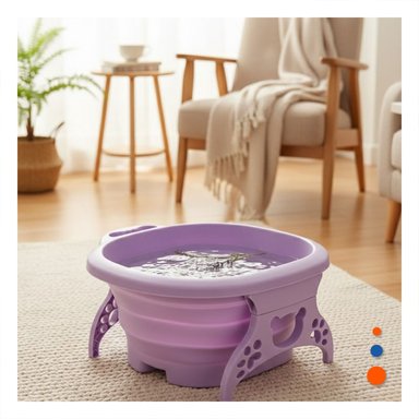 RECIPIENTE PORTATIL CON MASAJEADOR DE PIES MORADO PARA RELAJACION TOTAL Y+LIGAS REGALO - 1
