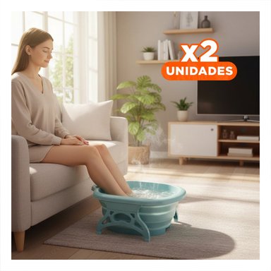 PACK2 DEPRESOR PORTATIL CON MASAJEADOR DE PIES CELESTE PARA RELAJACION EN CASA Y+REGALO STICKER - 1
