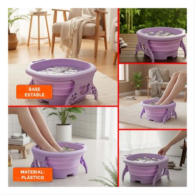 PACK4 LAVADERO PORTATIL CON MASAJEADOR DE PIES MORADO COMPACTA Y EFICIENTE Y+REGALO STICKER - 2