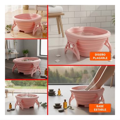 DEPRESOR PORTATIL CON MASAJEADOR DE PIES ROSADO PARA SPA EN CASA Y+POST IT - 1