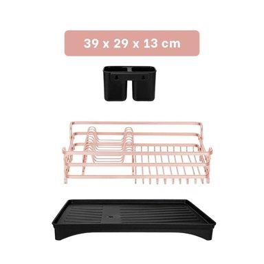 PACK2 ESCURRIDOR DE COCINA ORO ROSA CON SISTEMA DE DRENAJE FUNCIONAL Y+REGALO STICKER - 4
