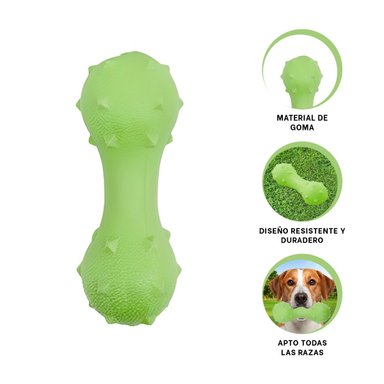 PELOTA MANCUERNA DE MINI RAYAS ROJO PARA PERRO JUGUETON - 3