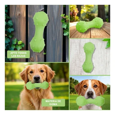 PELOTA MANCUERNA DE MINI RAYAS ROJO PARA PERRO JUGUETON - 5