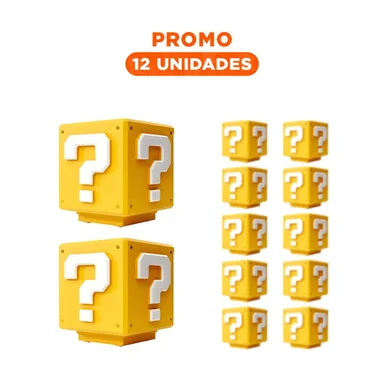 PACK12 CUBO LED AMARILLO CON SONIDO PARA GAMER DE PERSONAJE DE VIDEOJUEGO Y+REGALO STICKER - 1