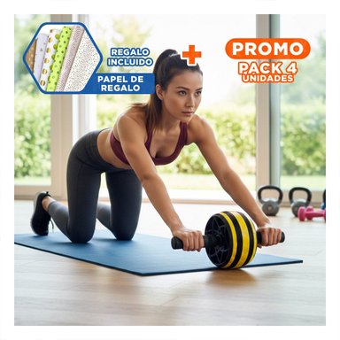 PACK4 TAMBORIN QUE TONIFICA ABDOMEN Y BRAZOS AMARILLO Y+PAPEL REGALO - 1