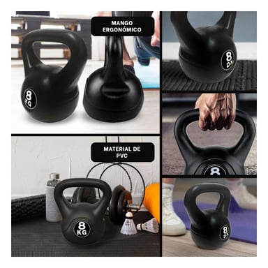 ACCESORIO RUSO PARA EJERCICIOS DE ALTA INTENSIDAD 8 KG NEGRO Y+LIGAS REGALO - 5